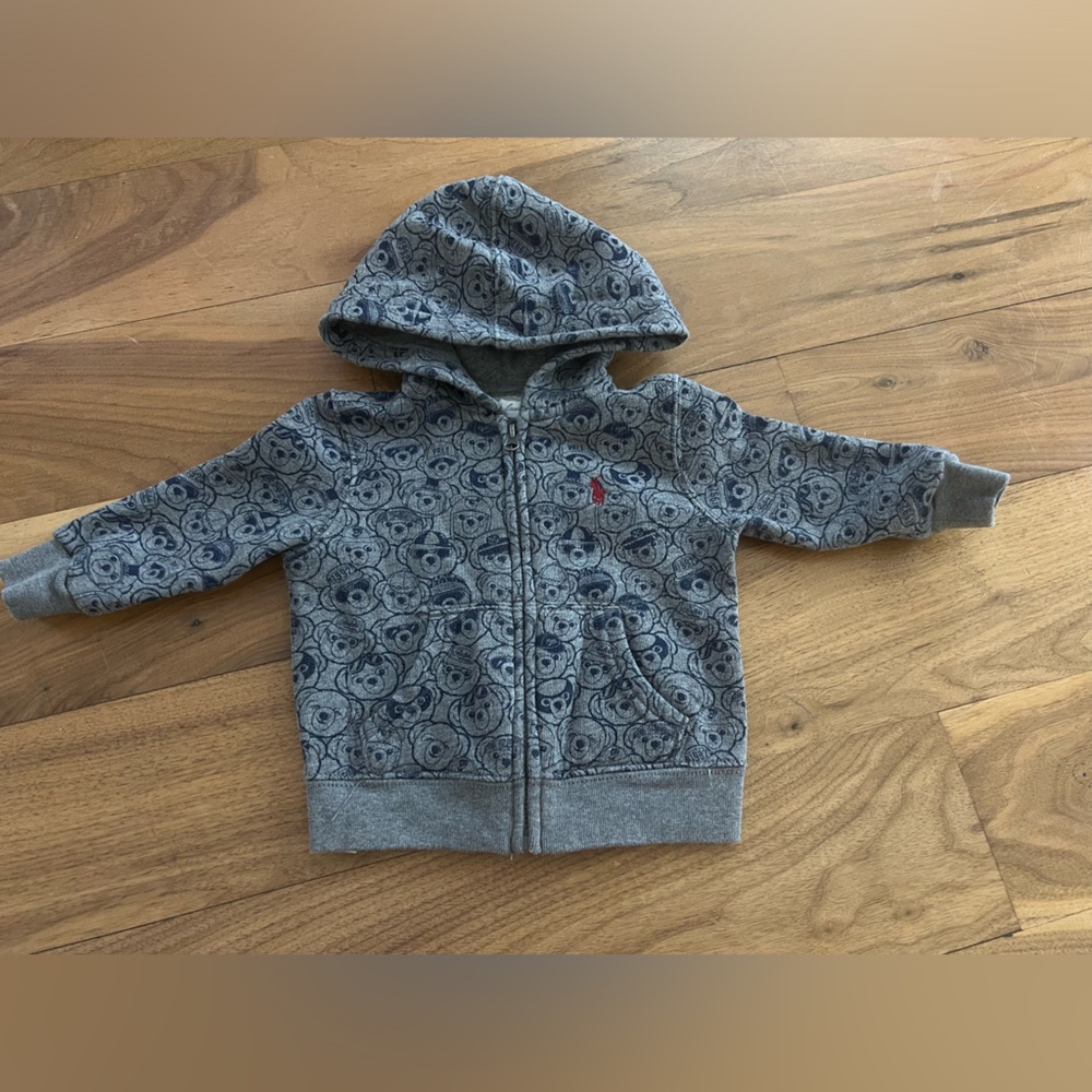 Ralph Lauren Boys Polo Bear Fleece Full-Zip Hoodie 9 M
